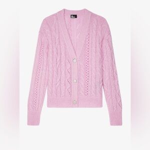 The Kooples Pink Cable Knit oversized Cardigan. NWT L